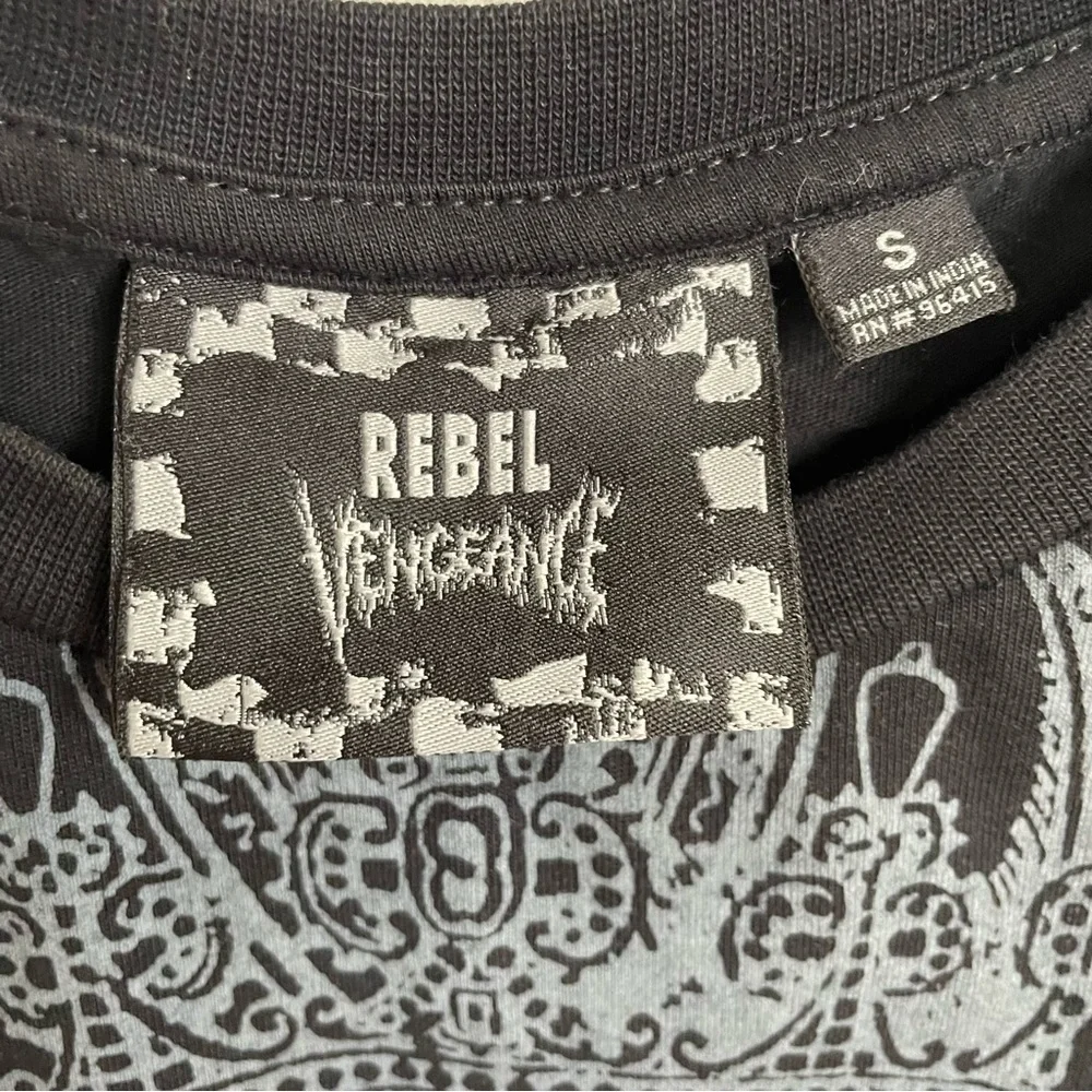 Rebel Vengeance Y2K Black Graphic‎ T-Shirt Size S